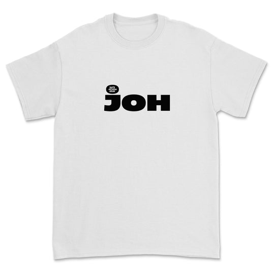 T-shirt 'Left of the Dial' • JOH groot zwart Logo