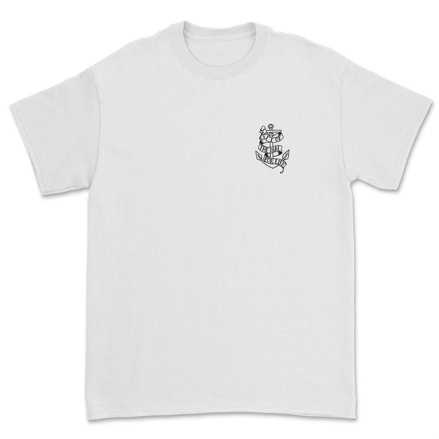 T-shirt 'Left of the Dial' • klein LOTD For Life zwart logo borst