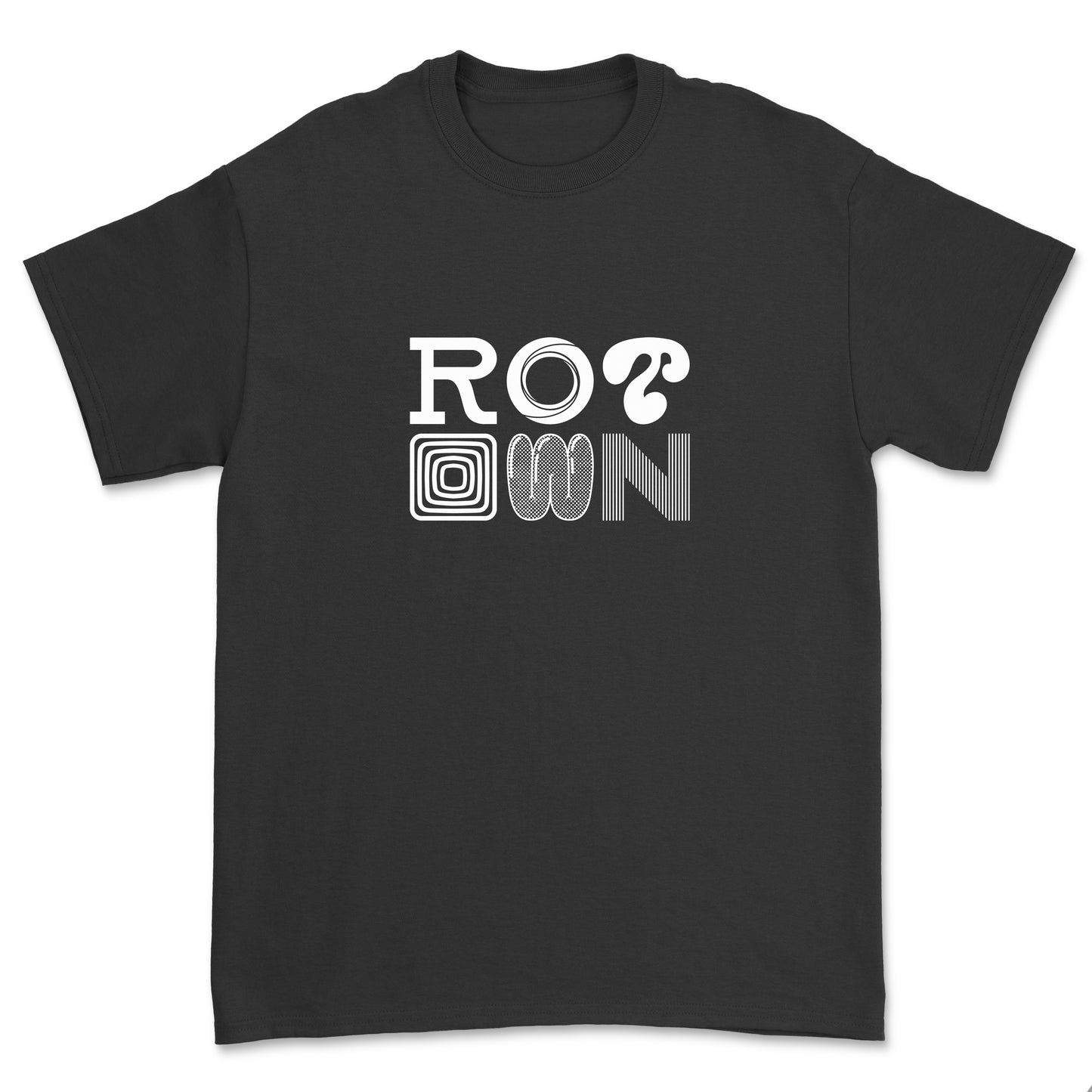 T-shirt 'Rotown Letters' • Groot wit logo