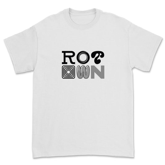 T-shirt 'Rotown Letters' • Groot zwart logo