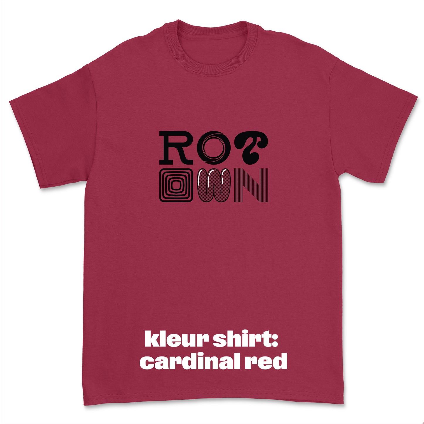 T-shirt 'Rotown Letters' • Groot zwart logo