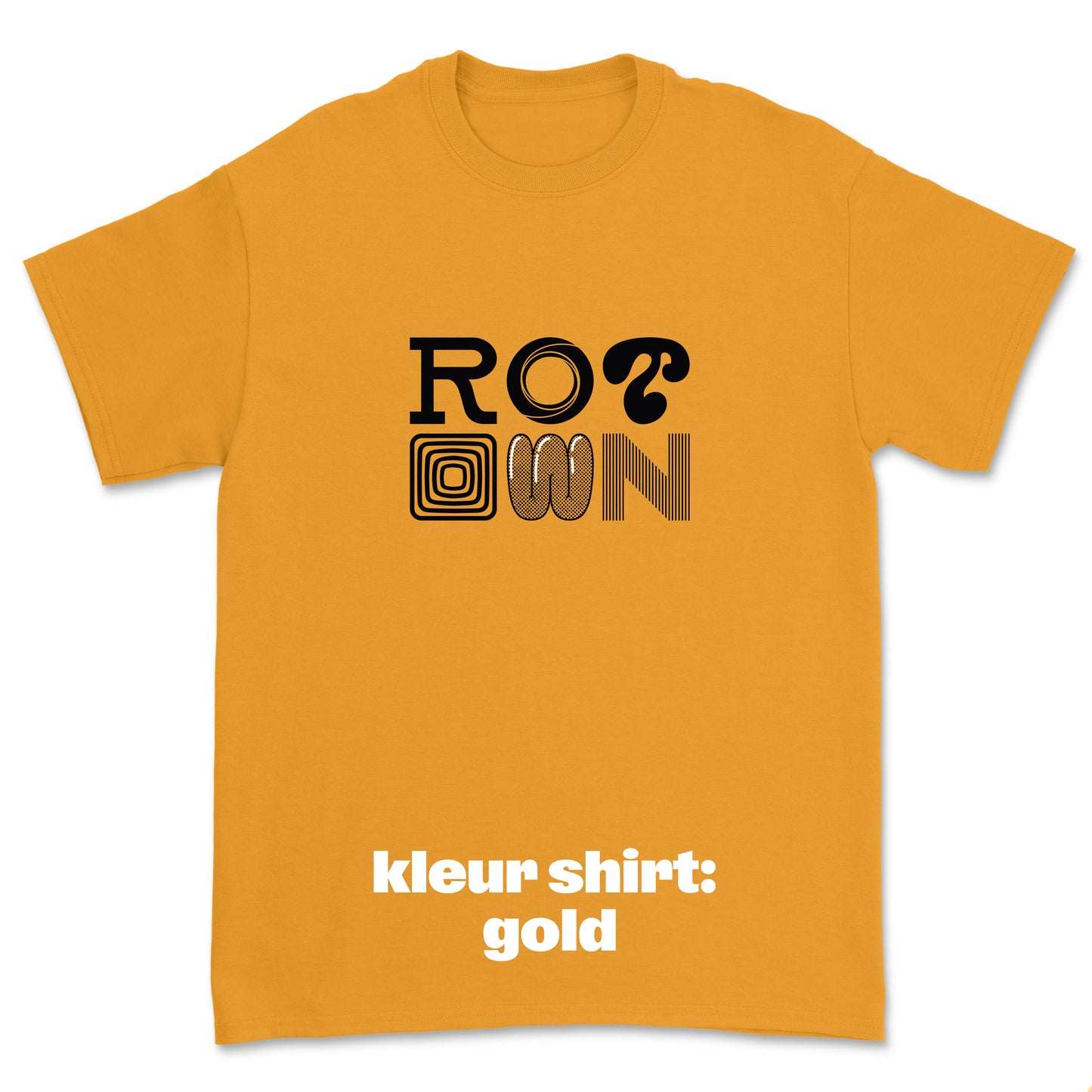 T-shirt 'Rotown Letters' • Groot zwart logo