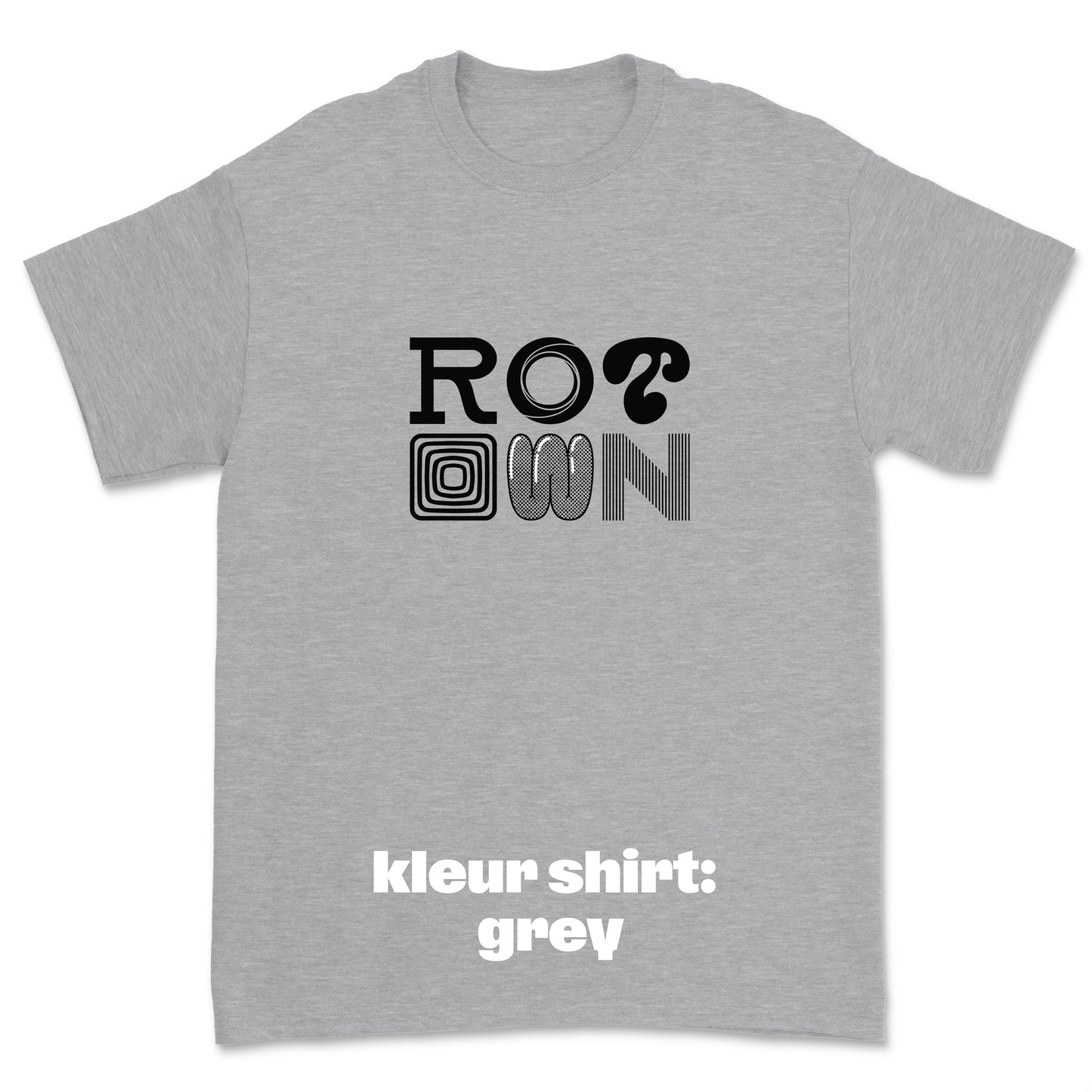 T-shirt 'Rotown Letters' • Groot zwart logo