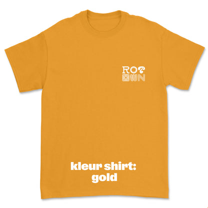 T-shirt 'Rotown Letters' • Klein wit logo borst