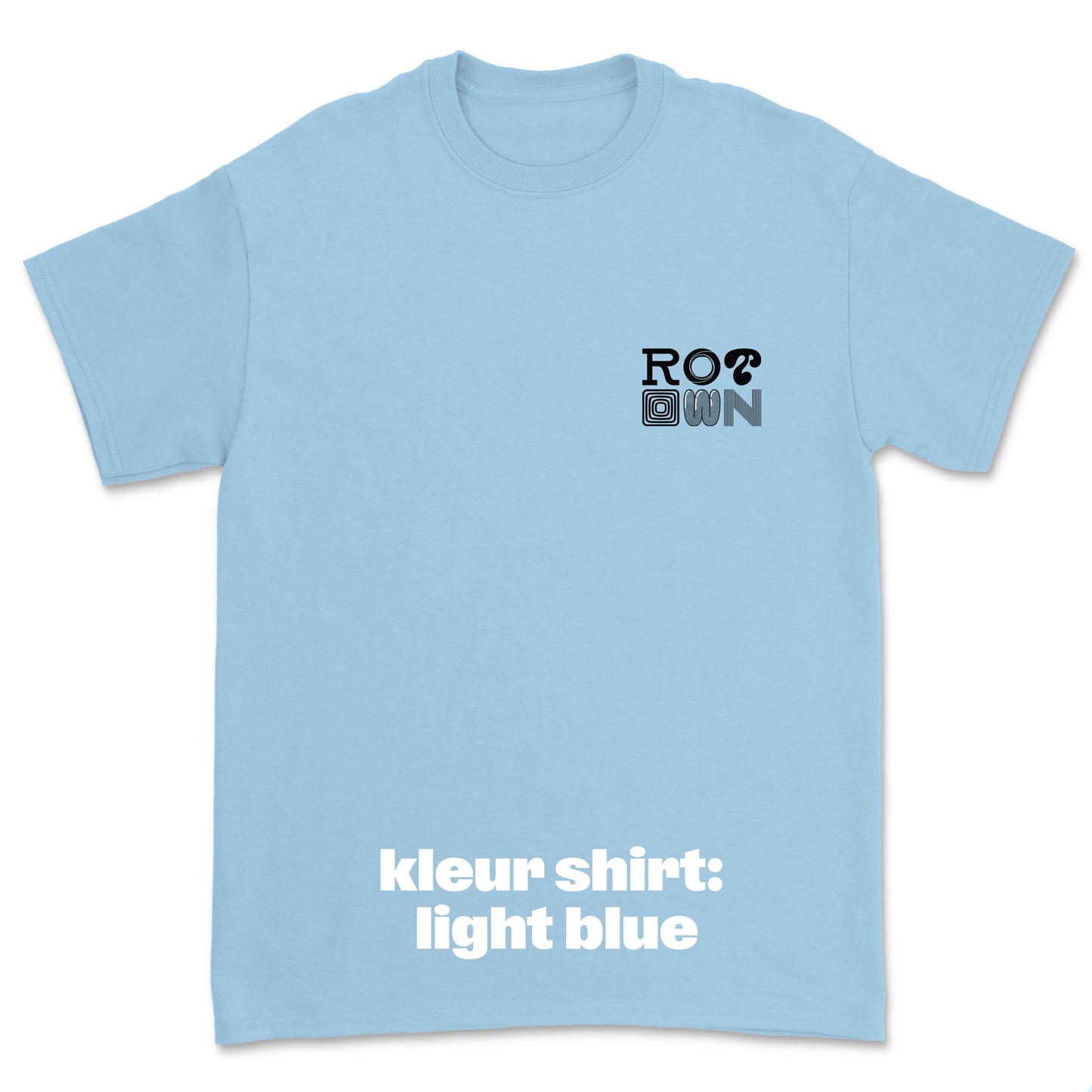 T-shirt 'Rotown Letters' • Klein zwart logo borst