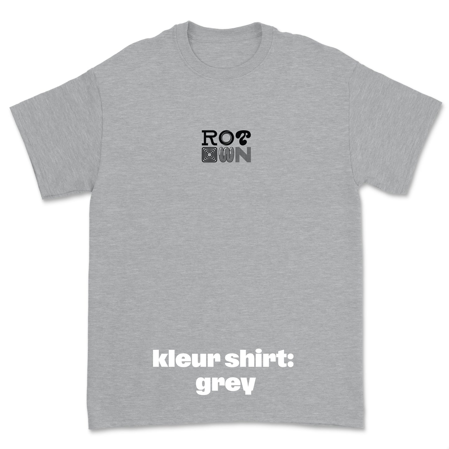 T-shirt 'Rotown Letters' • Klein zwart logo midden