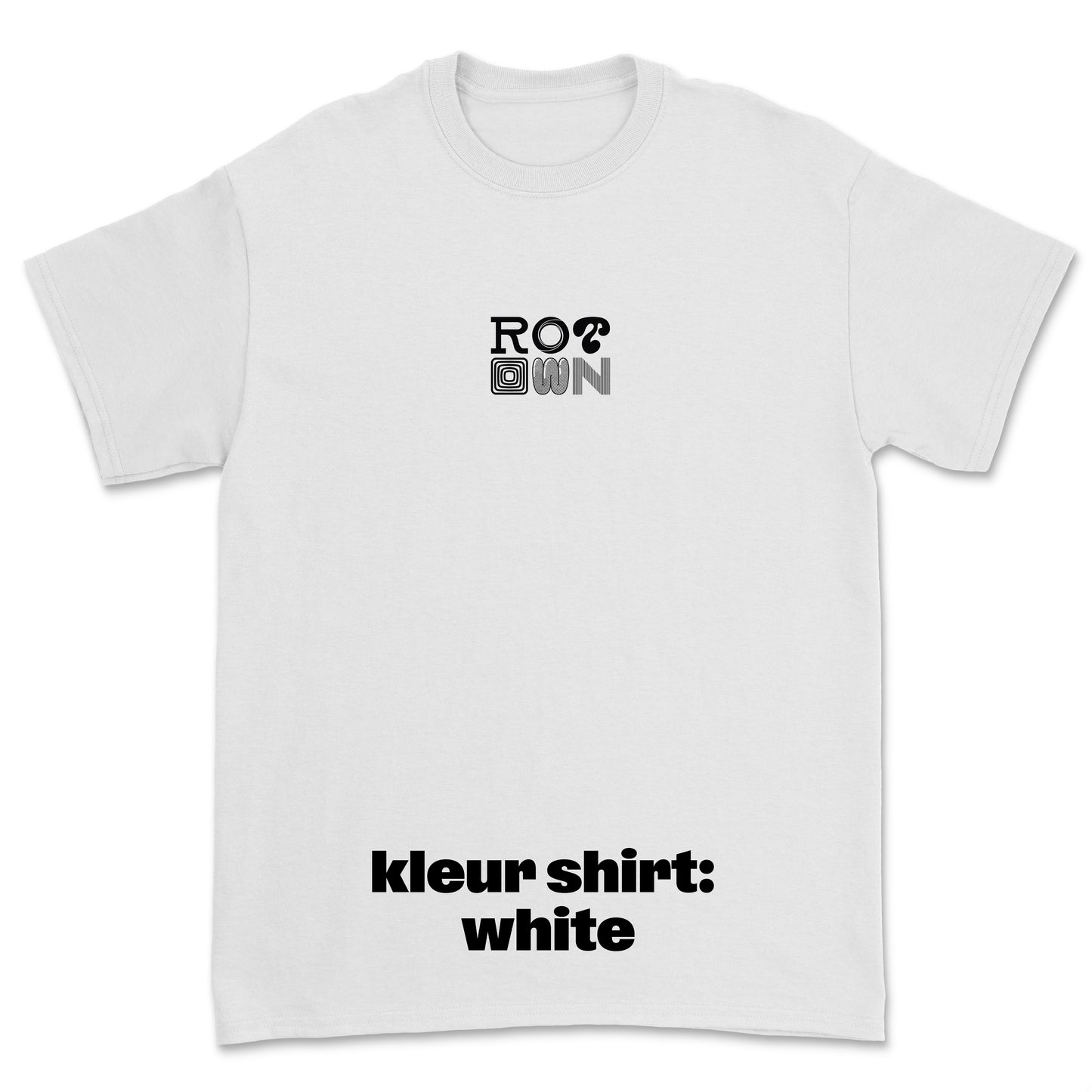 T-shirt 'Rotown Letters' • Klein zwart logo midden