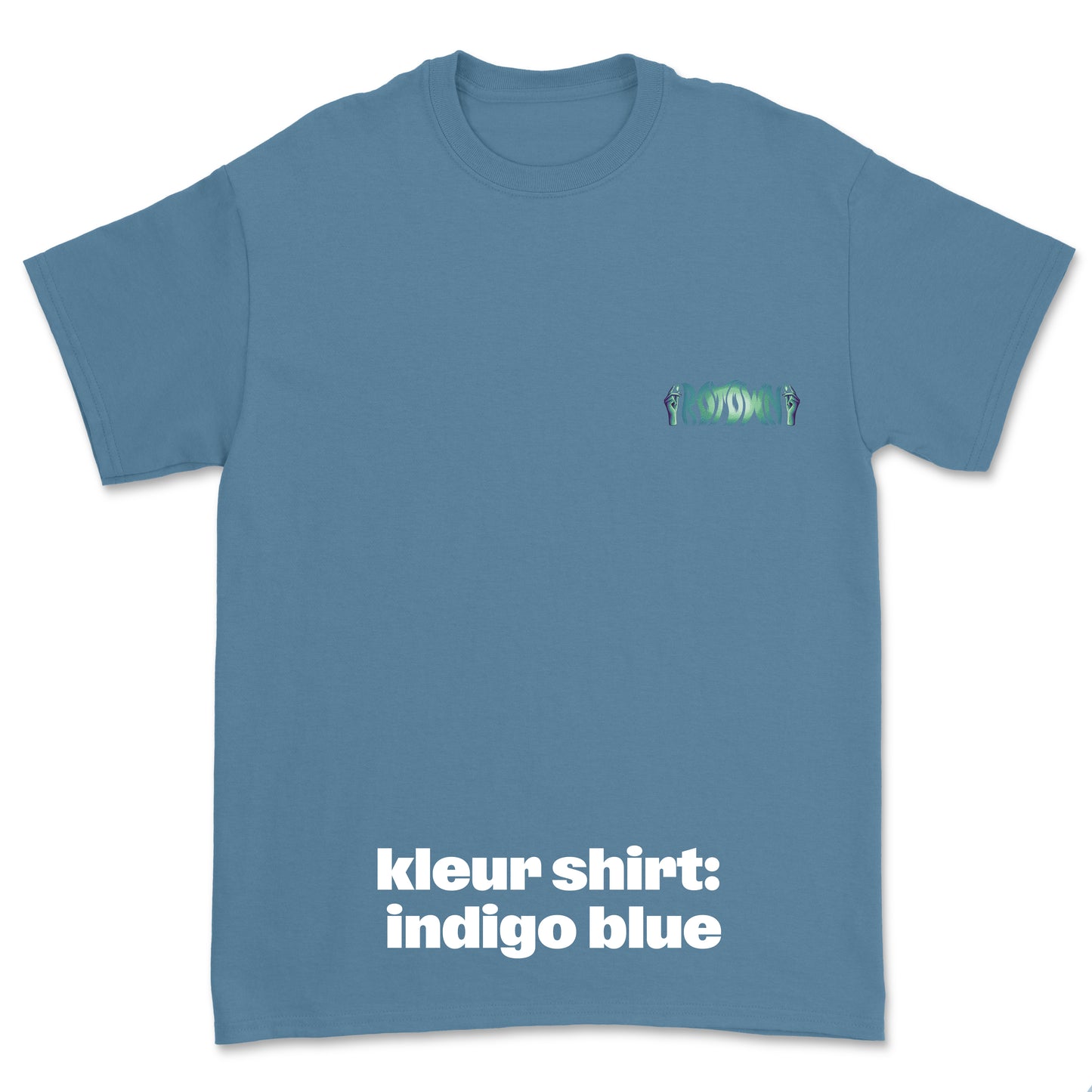 T-shirt 'Rotown Vuur' • klein groen logo borst