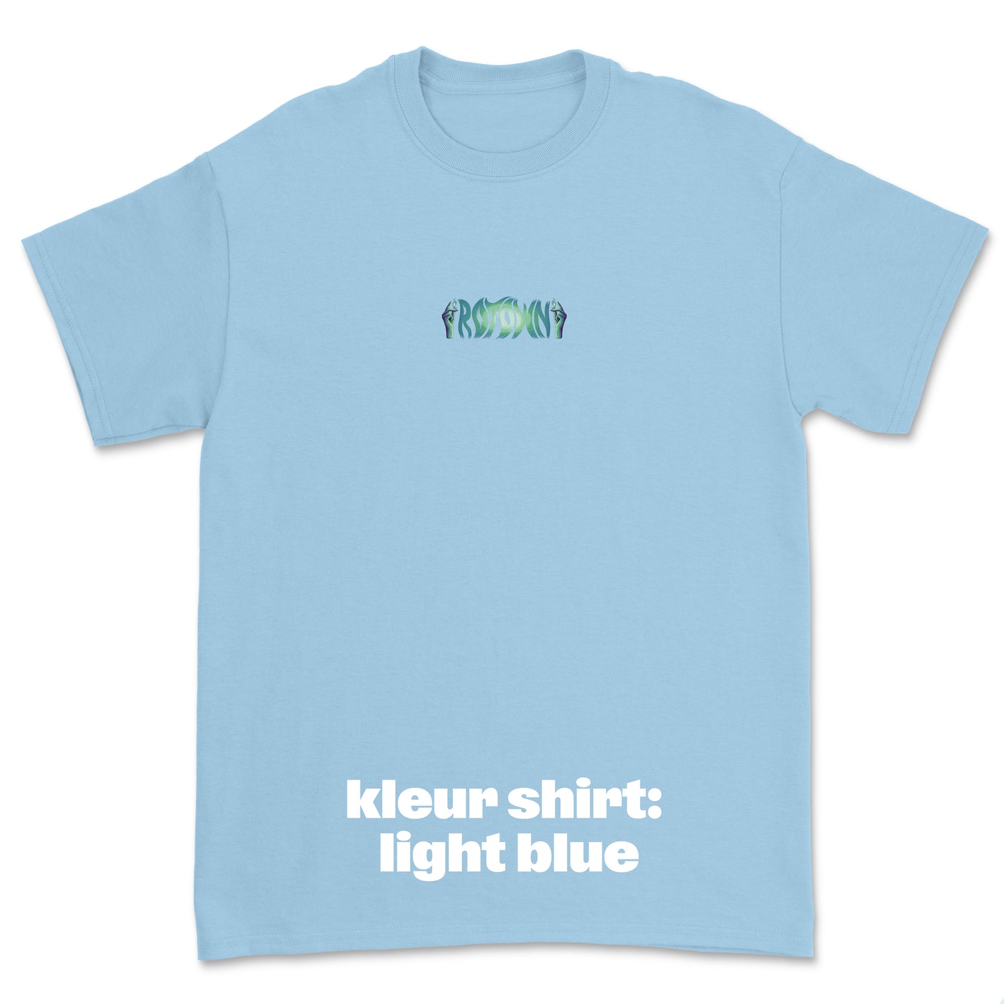 T-shirt 'Rotown Vuur' • klein groen logo midden