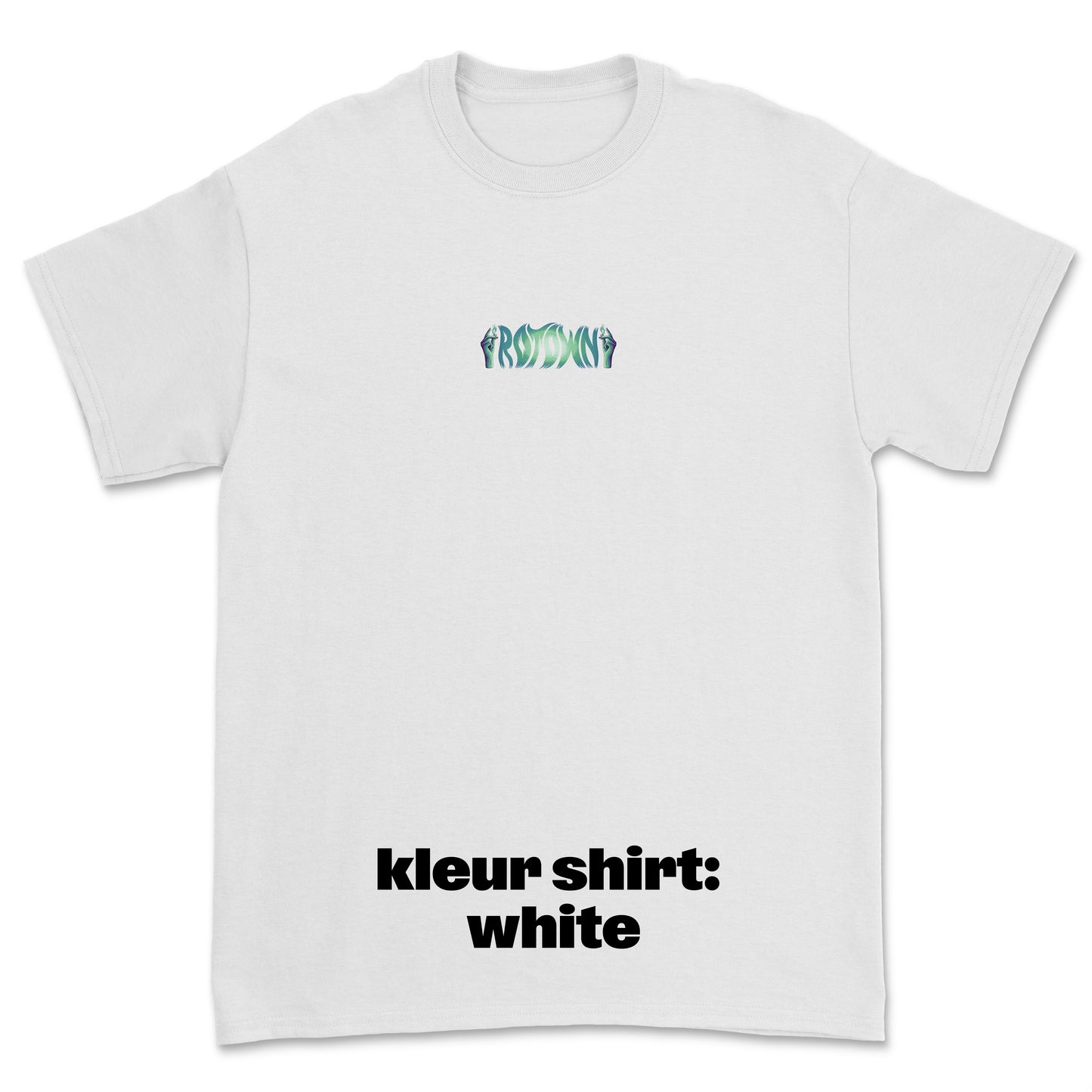 T-shirt 'Rotown Vuur' • klein groen logo midden