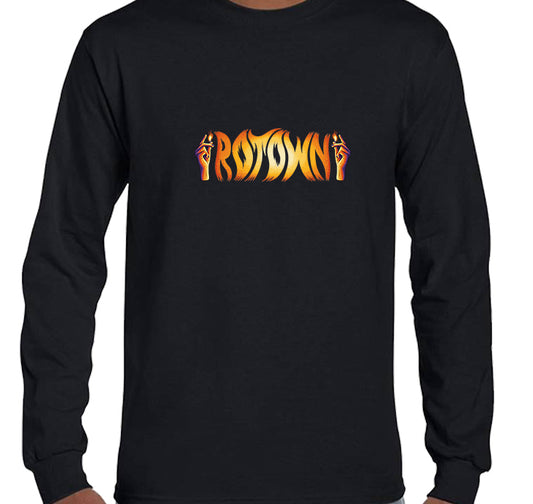 Longsleeve 'Rotown Vuur' • Groot oranje logo