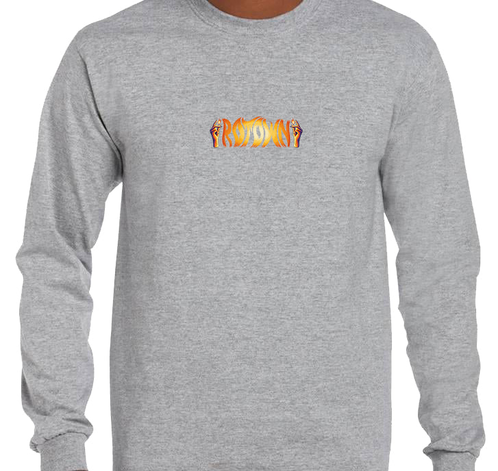 Longsleeve 'Rotown Vuur' • klein oranje logo midden