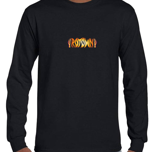 Longsleeve 'Rotown Vuur' • klein oranje logo midden