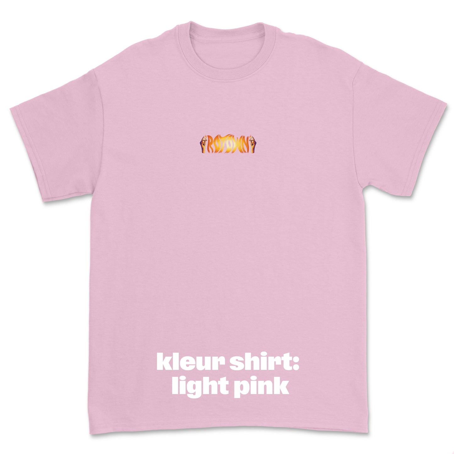 T-shirt 'Rotown Vuur' • klein oranje logo midden