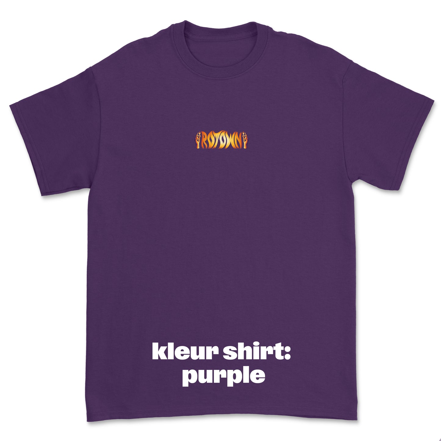 T-shirt 'Rotown Vuur' • klein oranje logo midden