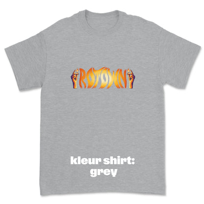 T-shirt 'Rotown Vuur' • Groot oranje logo