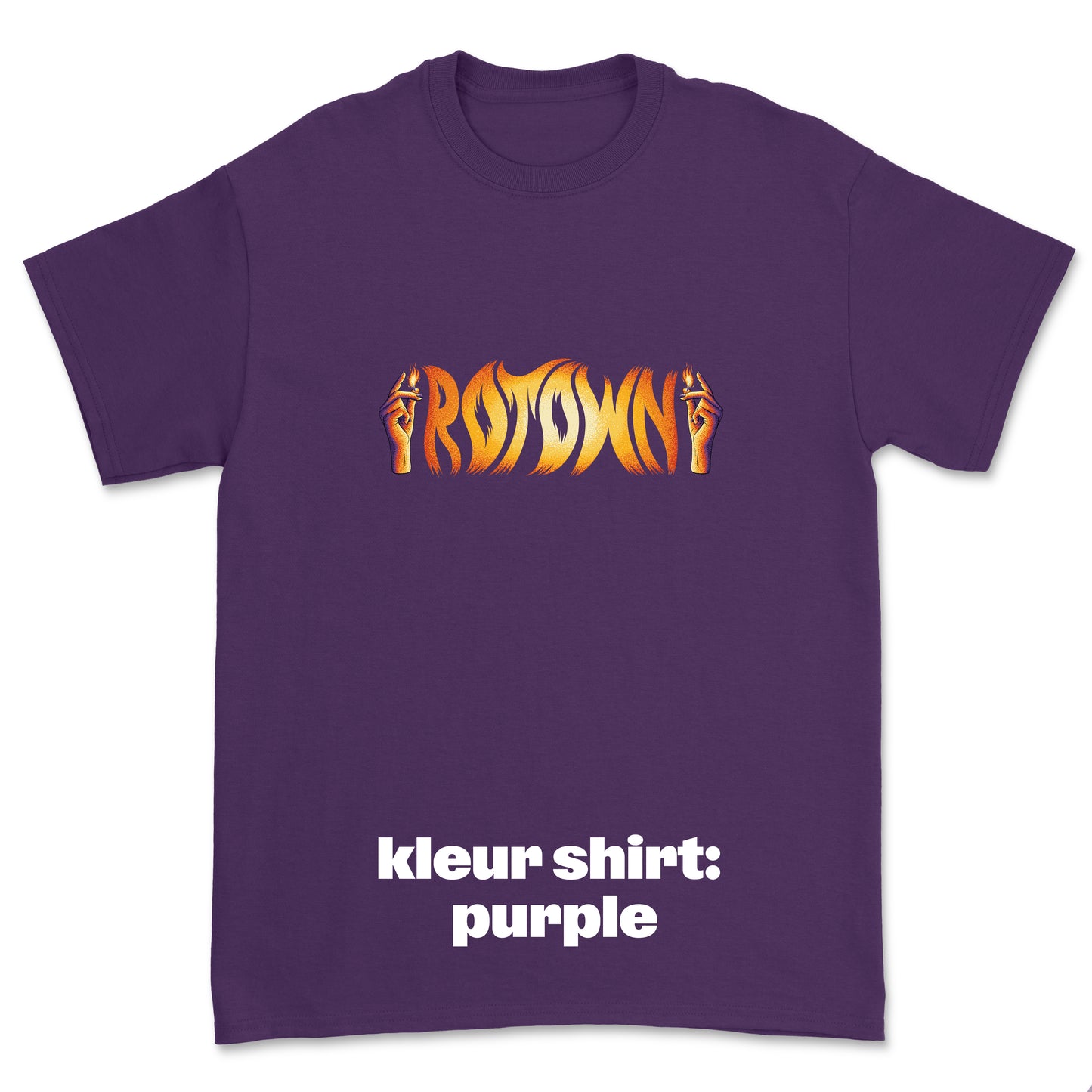 T-shirt 'Rotown Vuur' • Groot oranje logo