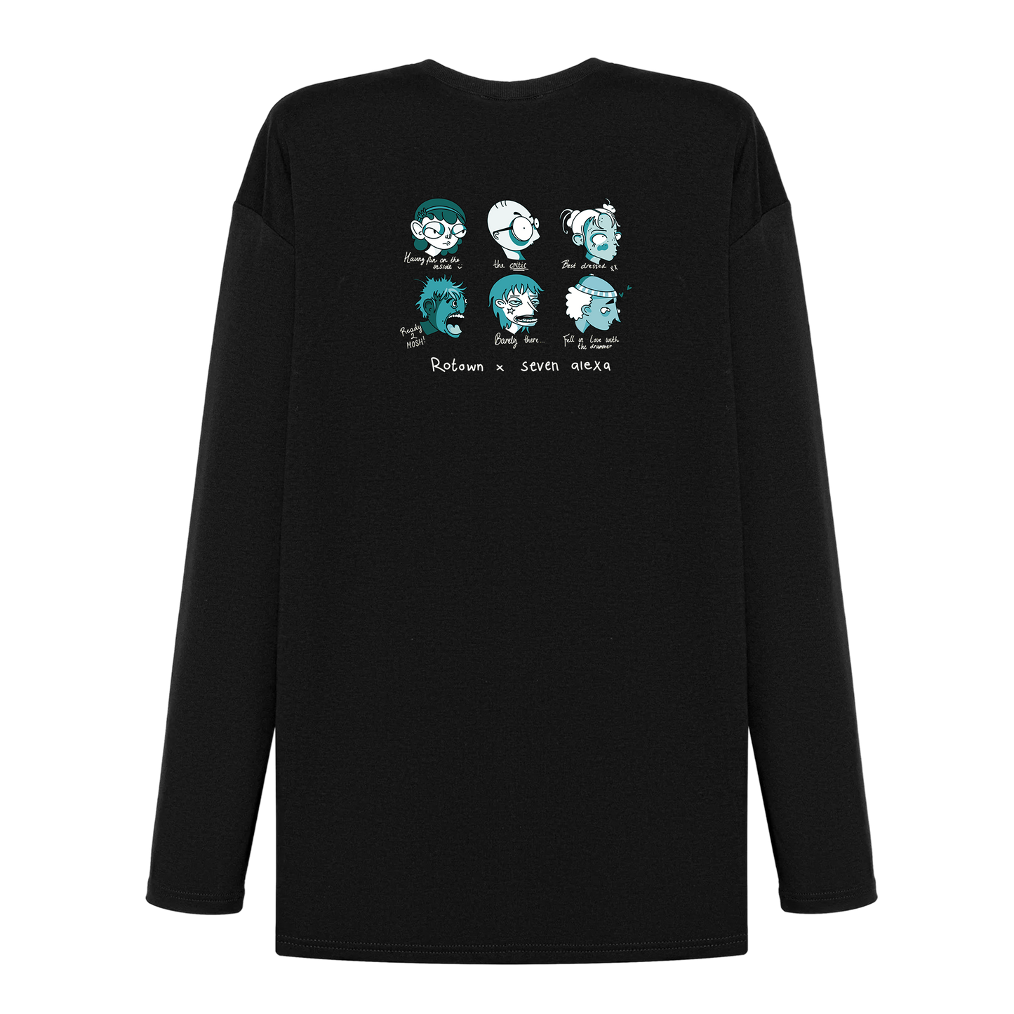 Longsleeve 'Rotown Concertgangers' • Groen met witte tekst
