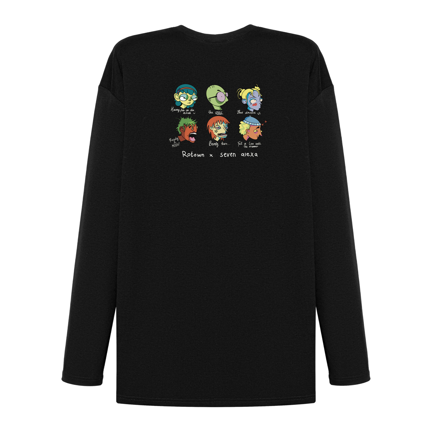 Longsleeve 'Rotown Concertgangers' • Kleur met witte tekst