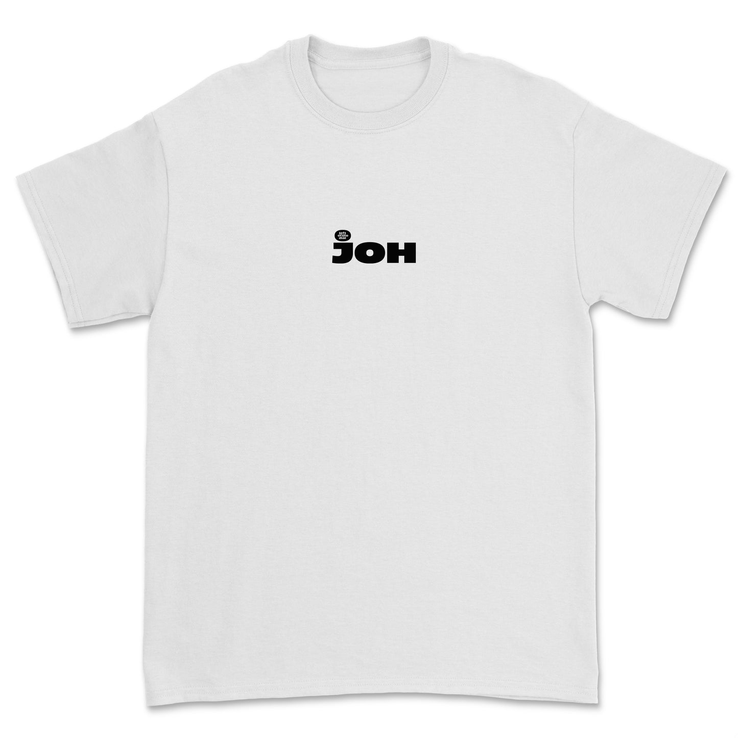T-shirt 'Left of the Dial' • JOH klein zwart logo midden