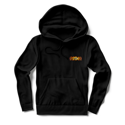 Hoodie 'Rotown Vuur' • klein oranje logo borst