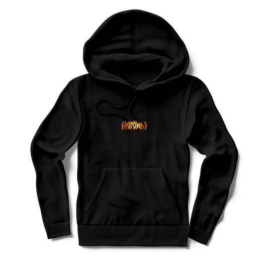 Hoodie 'Rotown Vuur' • klein oranje logo midden