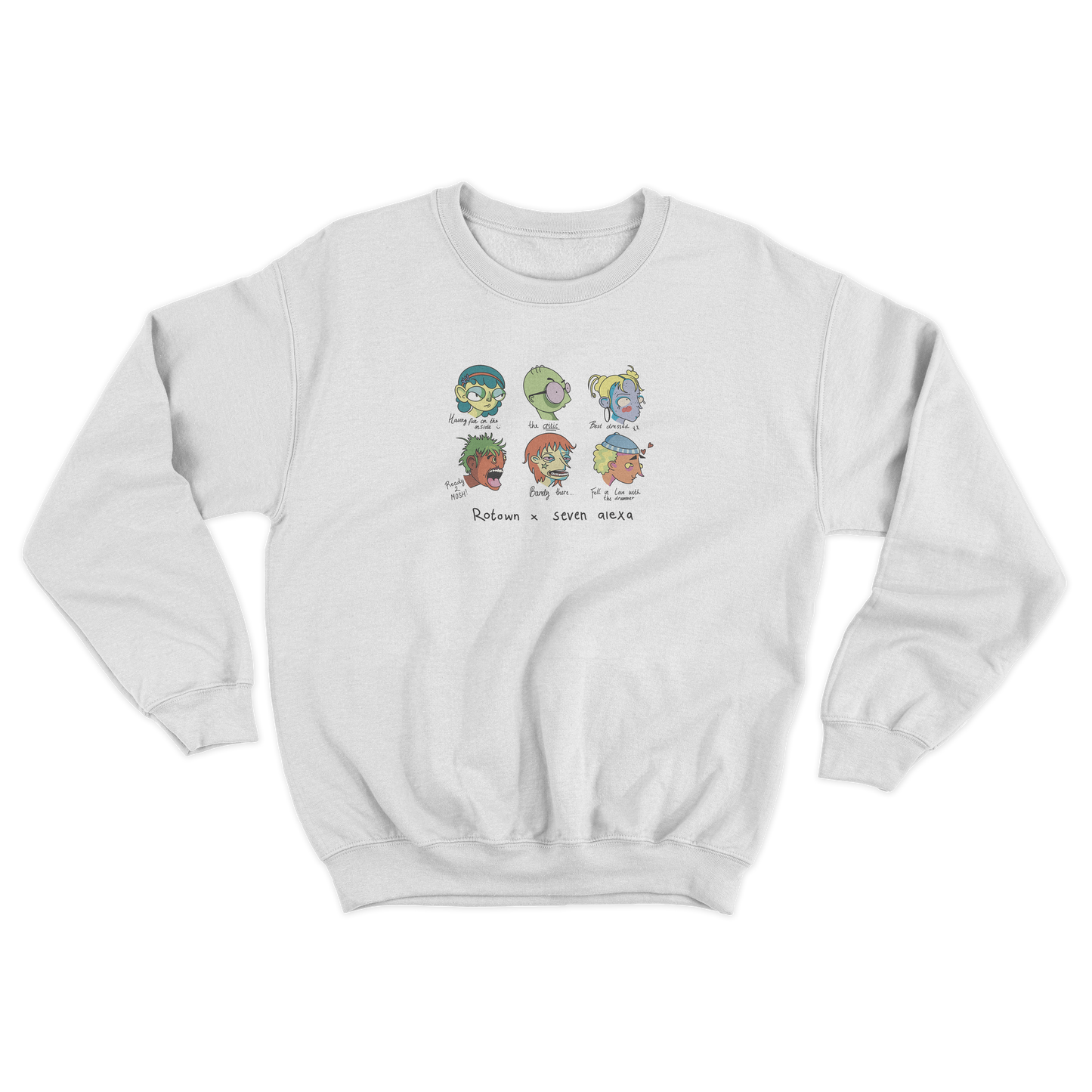 Sweater 'Rotown Concertgangers' • Kleur met zwarte tekst