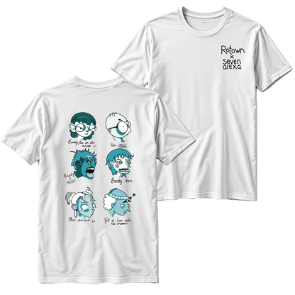 T-shirt 'Rotown Concertgangers' • Voor- en achterkant • Groen met zwarte tekst