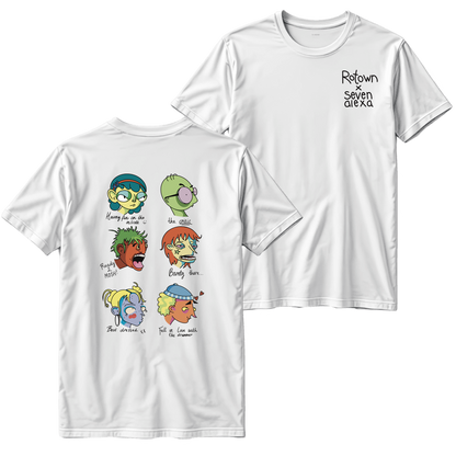 T-shirt 'Rotown Concertgangers' • Voor- en achterkant • Kleur met zwarte tekst