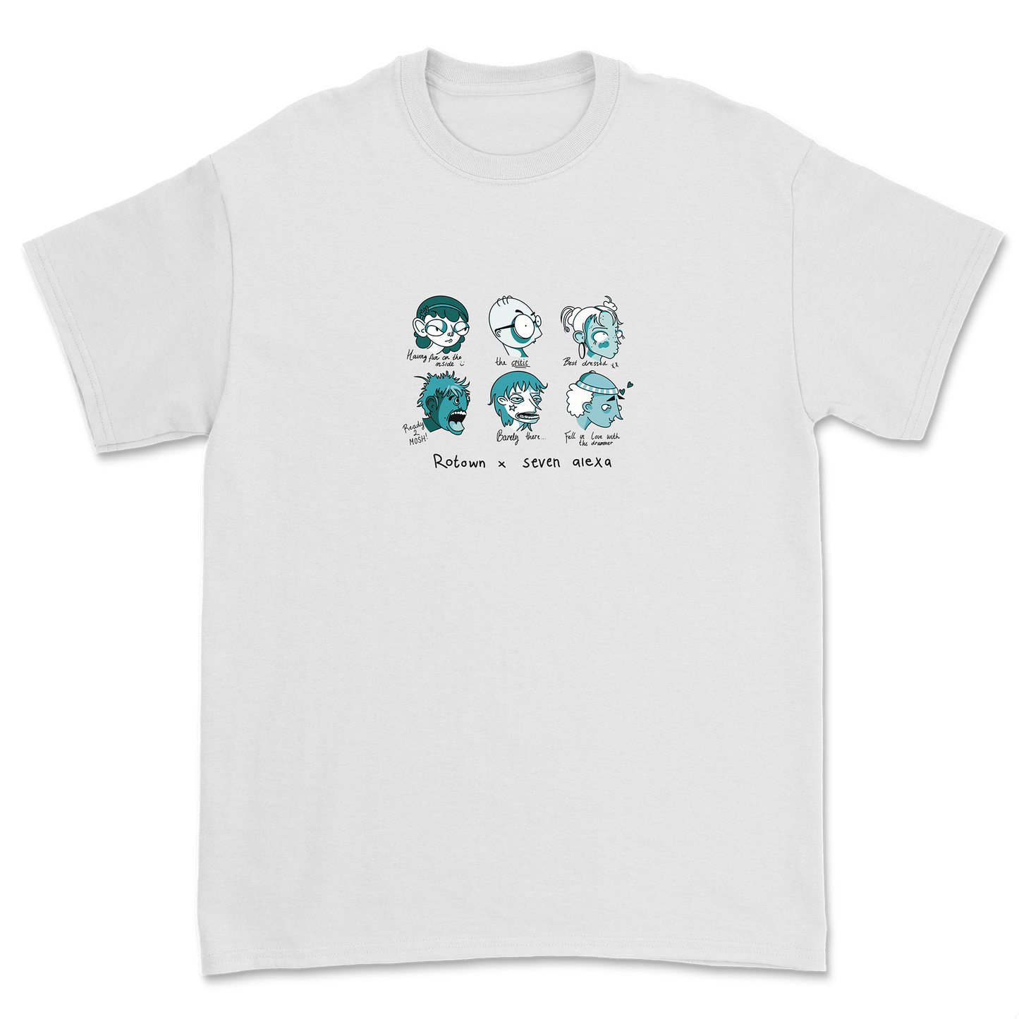 T-shirt 'Rotown Concertgangers' • Groen met zwarte tekst