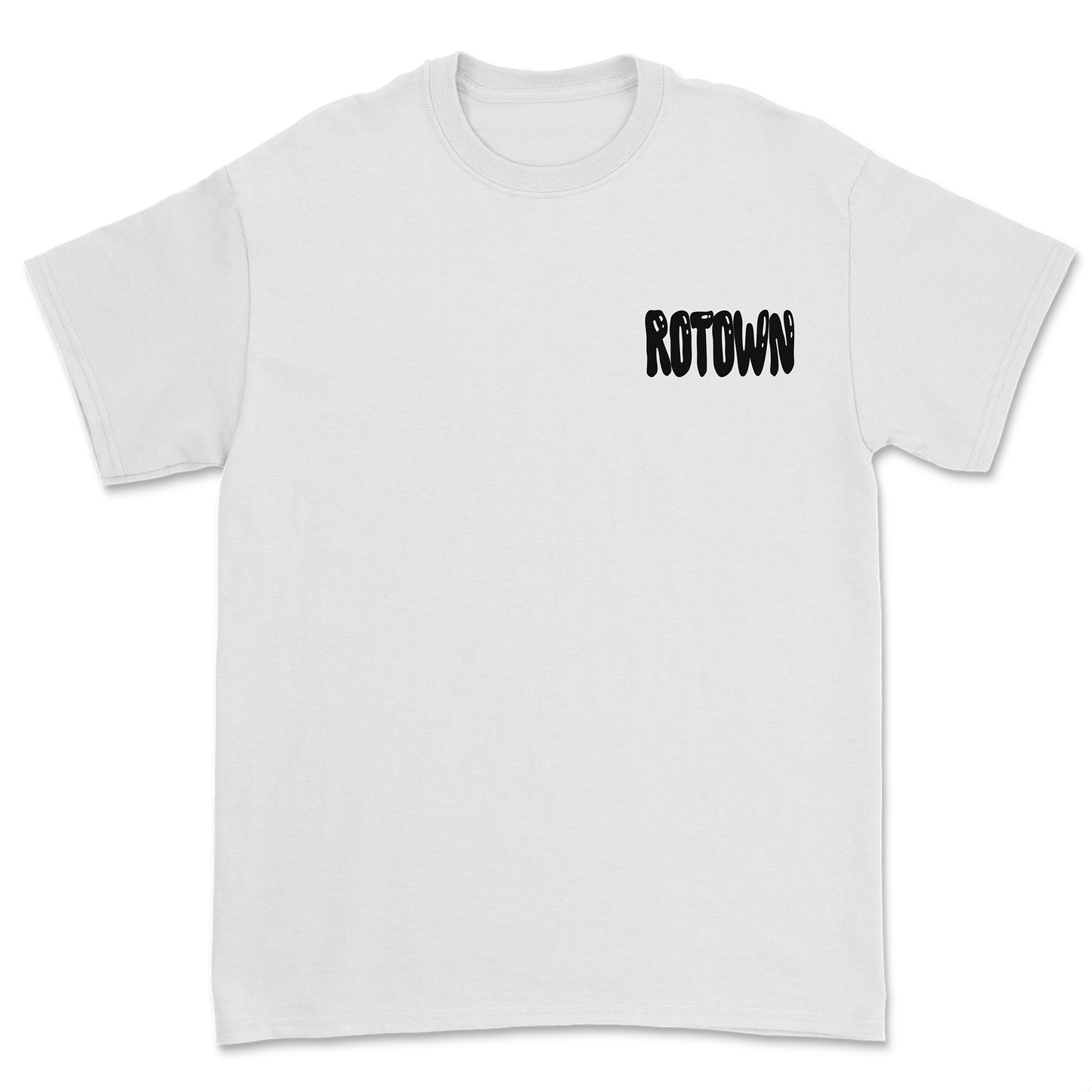 T-shirt 'Rotown Ballonletters' • zwart logo borst