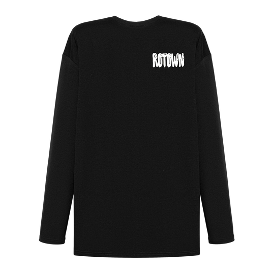 Longsleeve 'Rotown Ballonletters' • wit logo borst